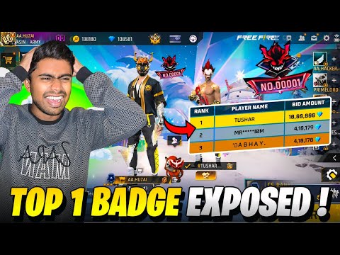 RIP 10,00,000 Diamonds 💎 Who Is Top 1 Player In Legendary Acution TUSHAR ? - Garena Free Fire