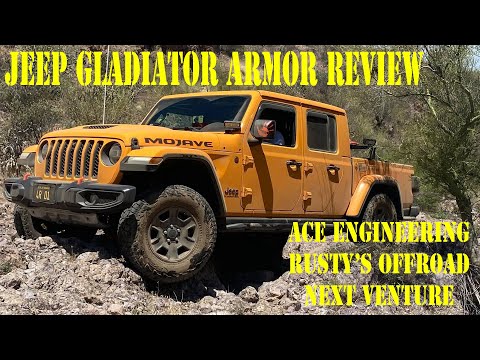 Jeep Gladiator Armor Review - ACE Engineering, Rusty's Offroad, and Next Venture Sliders and Skids