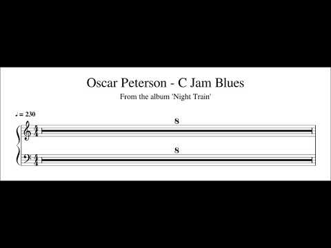 Oscar Peterson - C Jam Blues - Piano Transcription (Sheet Music in Description)