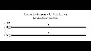 Oscar Peterson - C Jam Blues - Piano Transcription (Sheet Music in Description)
