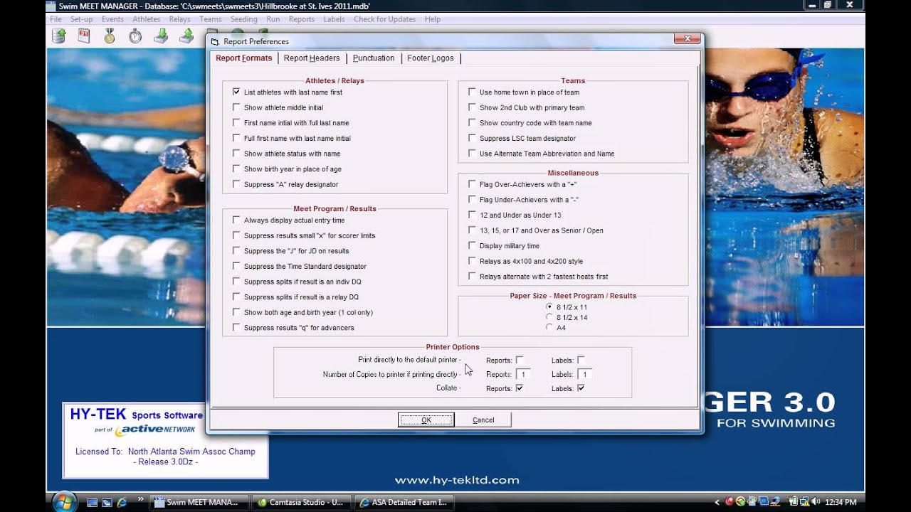 Report Preferences and Setup