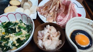 おっさんとすき焼きふうのタレで頂く焼き肉