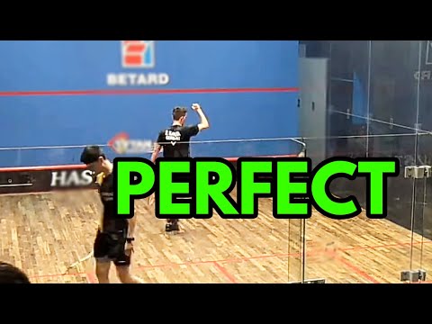 SQUASH TAXI. Raphael Kandra plays the perfect corkscrew boast