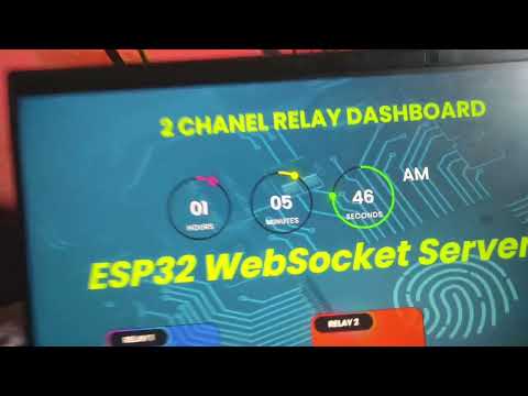 ESP32 | Control 2 CHANEL RELAY VIA GUI WebSocket Server   , HTML CSS , JS .,JSON text