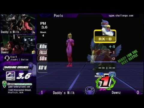 SG Arcadian Spr '17 - Daddy's Milk (Falco) vs Dawnz (Zero Suit Samus, Peach)