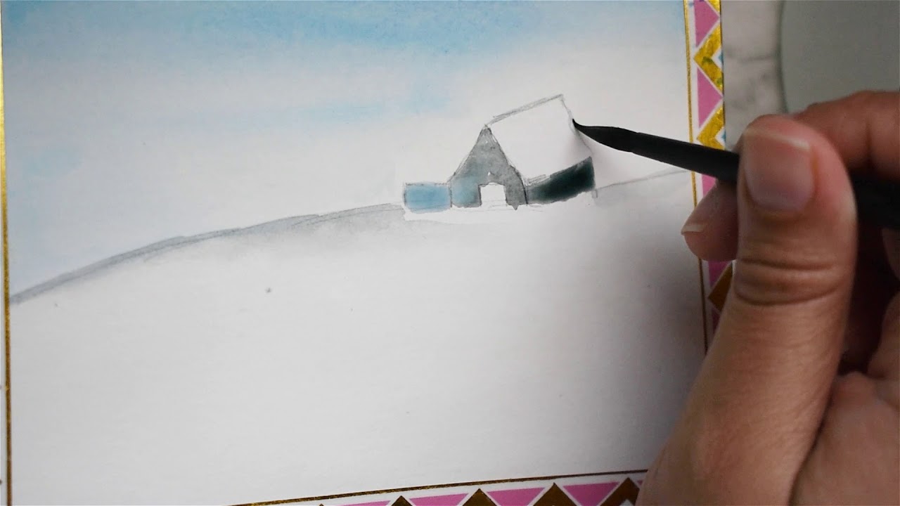 Watercolor Beginner - Day 249 Snow House
