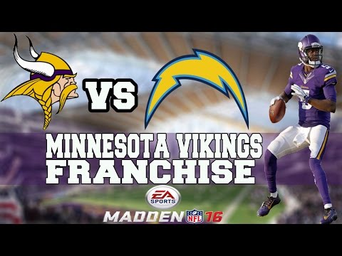 Madden 16 Vikings Franchise: Ep.4 - Week 3 vs Chargers - AP TRADE??