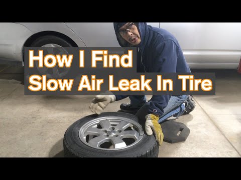 How I find slow air leak in tire.