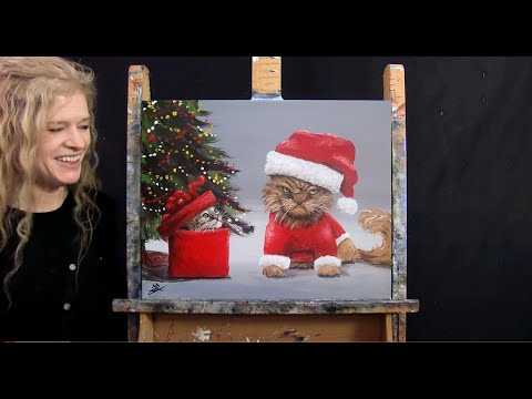 Learn How to Paint GRUMPY CAT, CUTE KITTEN with Acrylic - Paint & Sip at Home - Step by Step Lesson