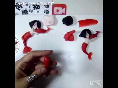 Polymer Clay Fimo 《Big Fish&Chinese Flowering Crabapple》（软陶制作《大鱼海棠》春）