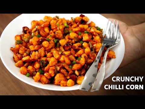 Crispy Corn Chilly - Restaurant Style Crunchy Corn Pepper Recipe - CookingShooking