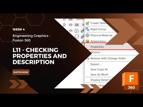 Fusion 360 - Checking Properties and Description
