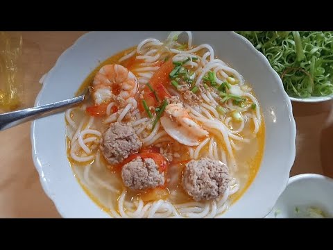 cách nấu bún tôm thịt - how to cook shrimp noodles meat