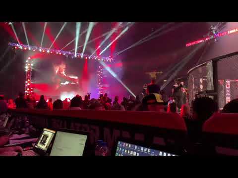 Benson Henderson entrance to the cage at Bellator 208 at Nassau Coliesum on Long Island, New York