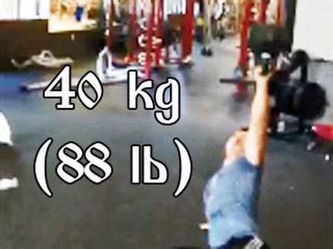 Ed Tessel - Bottom-Up Turkish Get-Up with 40kg (88lb) / Силовой трюк с гирей 40 кг