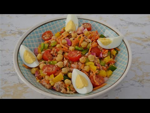 ENSALADA DE GARBANZOS, ATÚN Y HUEVO ¡QUE MARAVILLA! | @cocinacondelantal