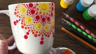 How to do a Dot Mandala Mug #1 - Time Lapse