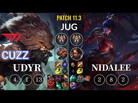 T1 Cuzz Udyr vs Nidalee Jungle - KR Patch 11.3