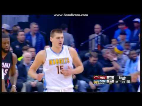 Nikola Jokic 17 Pts , 14 Reb , 3 Ast vs Heat - Denver Nuggets vs. Miami Heat - NBA - 30/11/2016