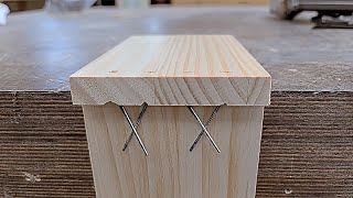 How to nail by an experienced carpenter./ Hidden features of the nail gun  [woodworking tips]