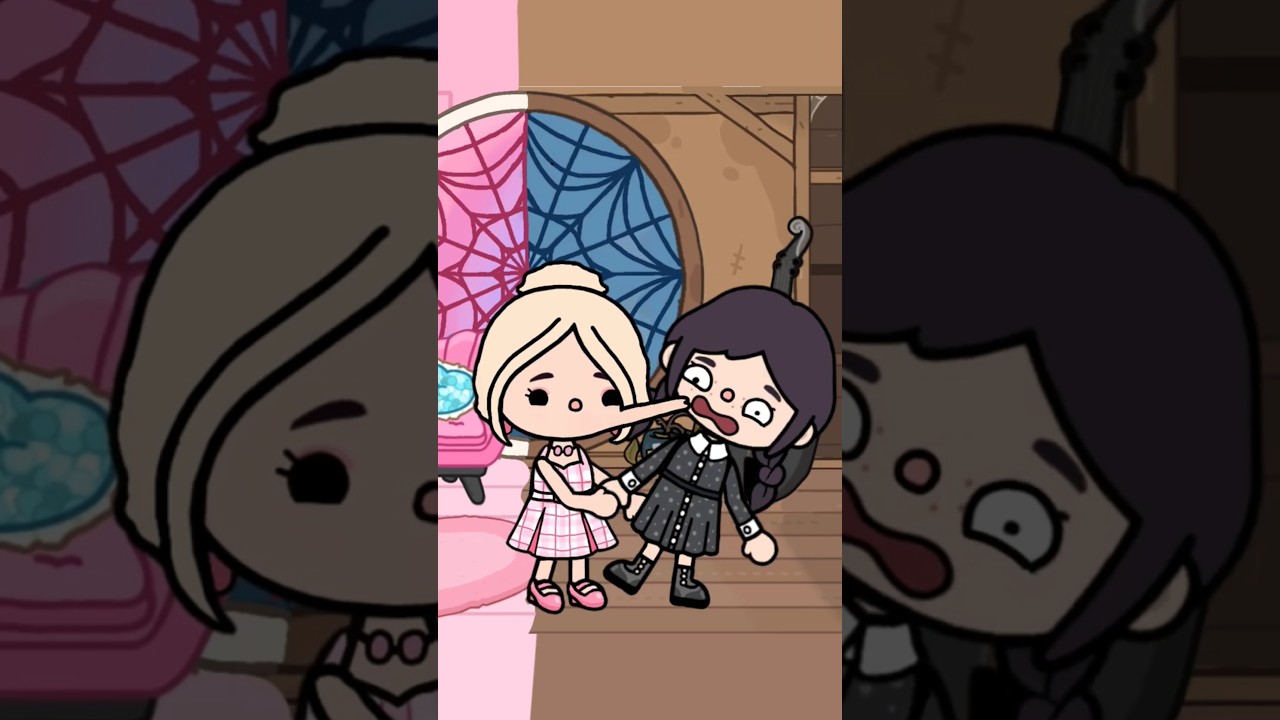 barbie and wednesday switched places 😫😅 soda pop 🙃 toca life animation