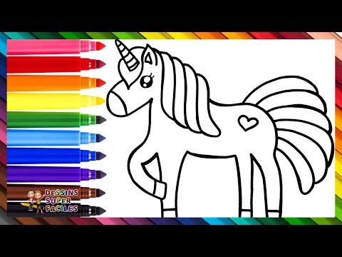 Dessiner et Colorier un Mignon Licorne 🦄❤️🌈 Dessins Pour les Enfants
