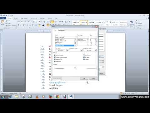 Microsoft Office Word 2010 Numbering Bullet and Multilevel List