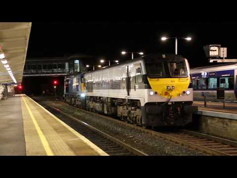 Irish Rail 201 Class loco 233 Hauling Failed 111 loco 111 Leaving Portadown 9/11/16