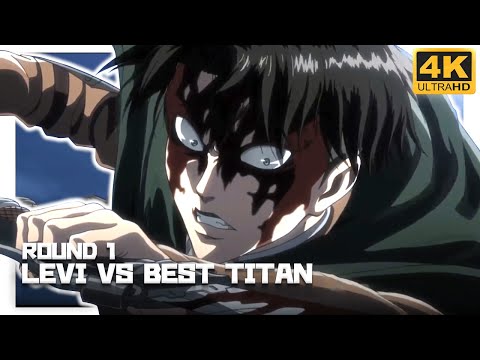 Levi vs Beast Titan [4k 60 fps] (Round 1 Dub)