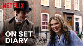 Millie Bobby Brown Behind the Scenes with Henry Cavill & Louis Partridge | Enola Holmes 2 | Netflix