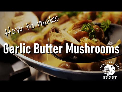 ガーリックバターマッシュルームの作り方 How to make garlic butter mushrooms. #201【ワンパンレシピ】