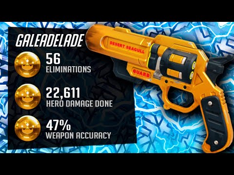 Gale OP Cassidy (McCree) Gameplay! 56 elims! POTG [ Overwatch Season 34 Top 500 ]