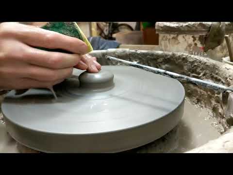 Making personalised egg cups. Handmade pottery