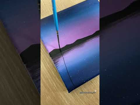 Moonlight Painting Easy | Painting Acrylic on Canvas | Moonlight Scenery Painting #shorts