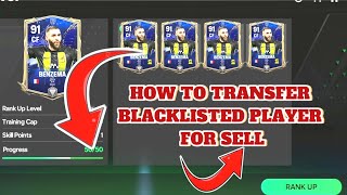 how to sell blacklisted player card in FC mobile