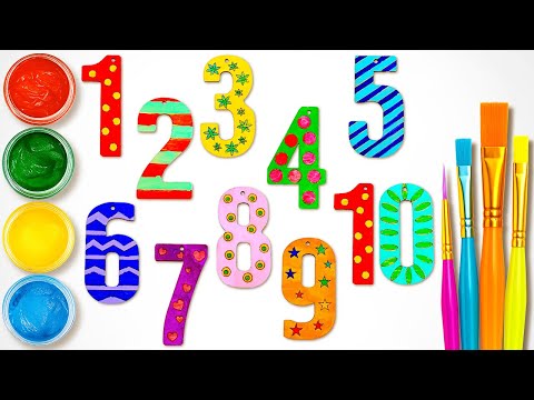 Learn Numbers & Colors with Painting Activity | Counting 1 to 10 | Preschool Video for Toddlers