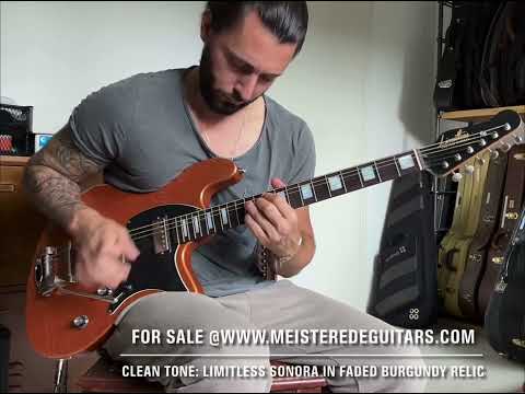 For sale @ www.MEISTEREDEGUITARS.com - CLEANTONE one off Limitless Sonora Aged Faded Burgundy Relic 