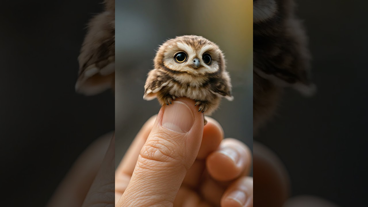 world's smallest owl sits on my thumb (tiny realistic owl) #owl #veo3 #klingai #runwayml #runwayml