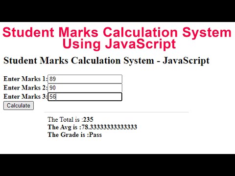 Student Marks Calculation System Using Javascript