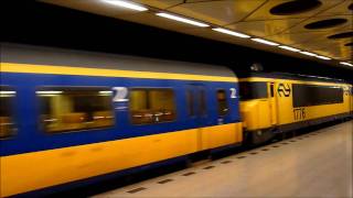 preview picture of video '05012011 Schiphol,  train spotting with very interesting station announcements.'