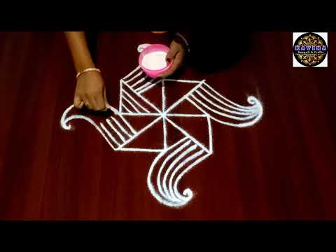 simple kolam designs/simple and easy rangoli/easy rangoli designs/padi kolam rangoli #muggulu#kolam