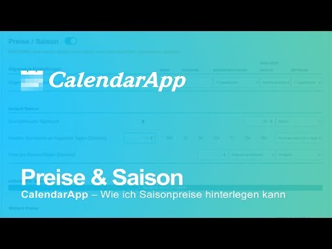 CalendarApp – Wie ich Saisonpreise hinterlegen kann mit dem Belegungskalender