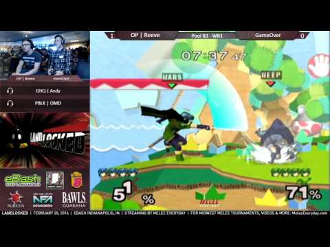 Landlocked - OP | Reeve (Marth) vs. GameOver (Green Marth) - Melee - Pool B3, WR1