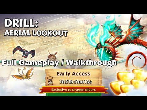 DRILL:AERIAL LOOKOUT Full Walkthrough/Gameplay - New Gauntlet Event - Dragons:Rise of Berk