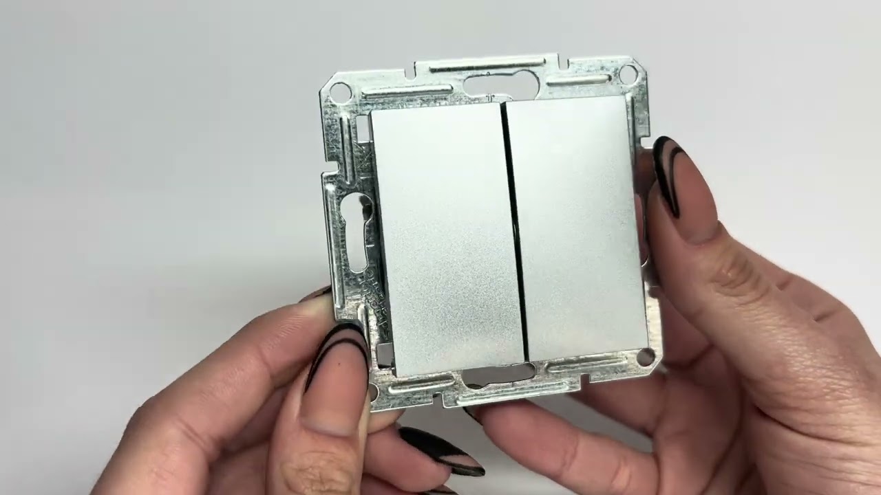 Выключатель двухклавишный SCHNEIDER Asfora алюминий EPH0300161