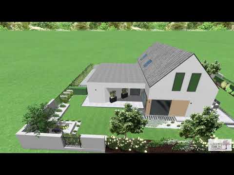 Wizualizacja ogrodu przy domu NOWOCZESNY 2 - Domy z Wizją