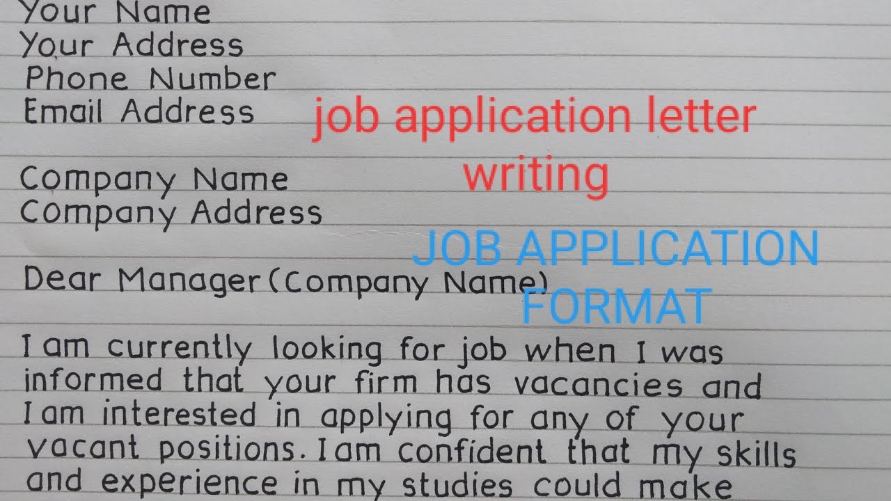 JOB APPLICATION LETTER WRITING//JOB APPLICATION FORMAT.