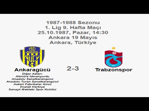 Ankaragücü 2-3 Trabzonspor [HD] 25.10.1987 - 1987-1988 Turkish 1st League Matchday 9