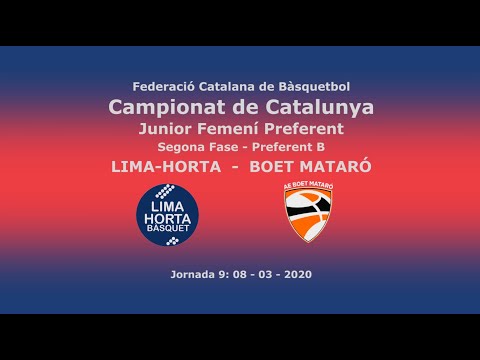 Lima-Horta - Boet Mataró. Campionat de Catalunya Femení Junior Preferent (20200308)