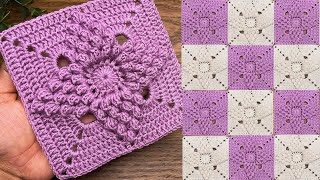 Super easy crochet square motifs pattern 